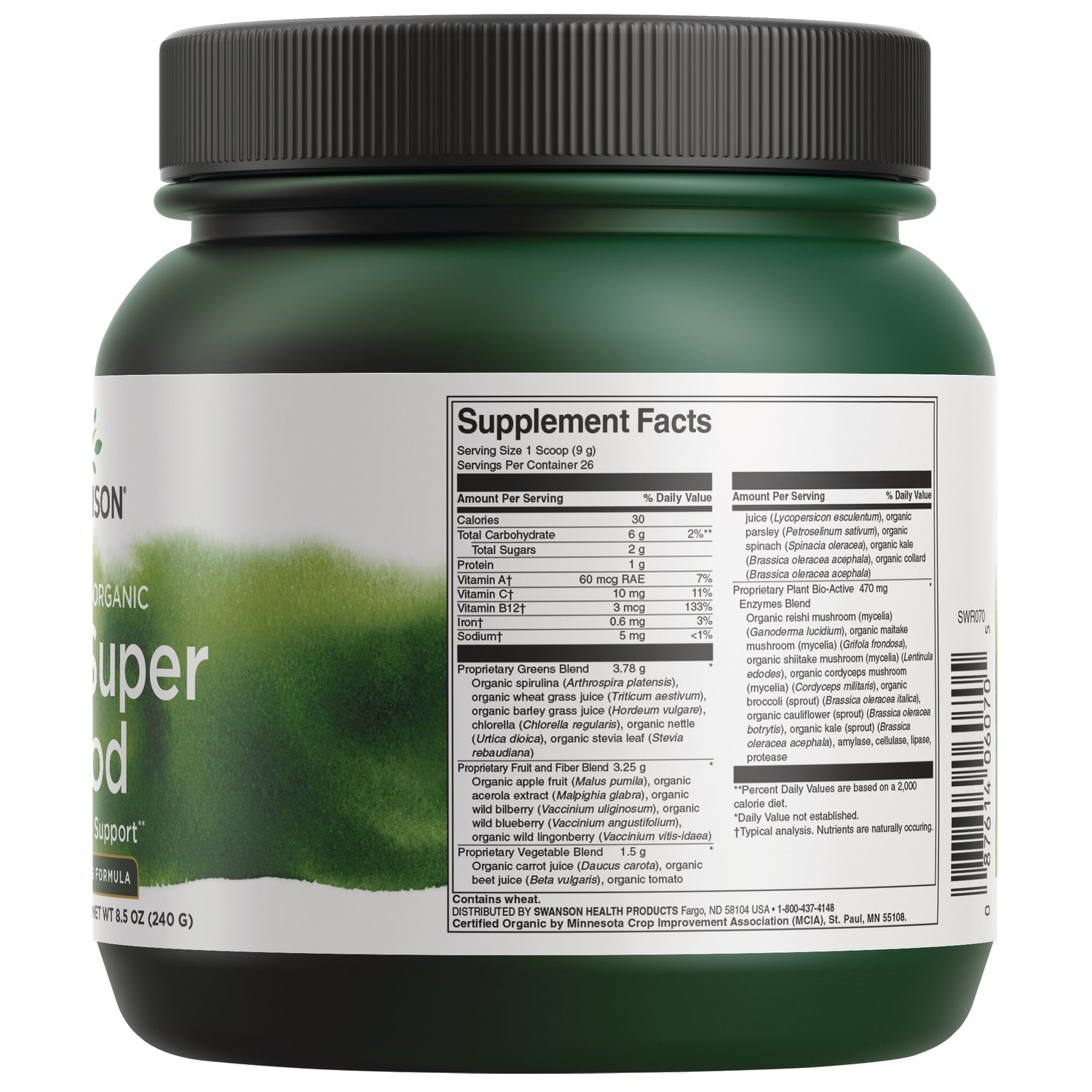 SWR070 | Heaping scoop of green powder in a clear measuring scoop