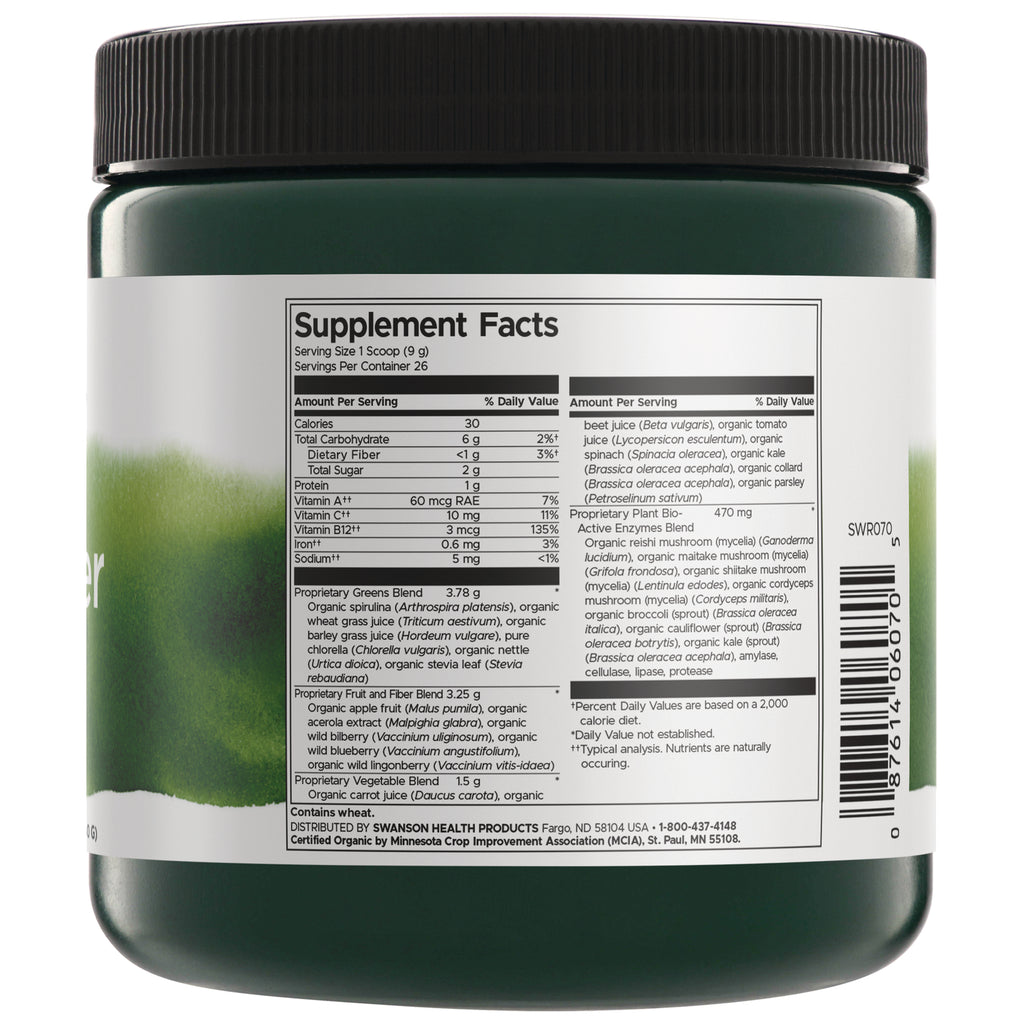 SWR070 | Back label with supplement facts and serving informationp - Thumbnail