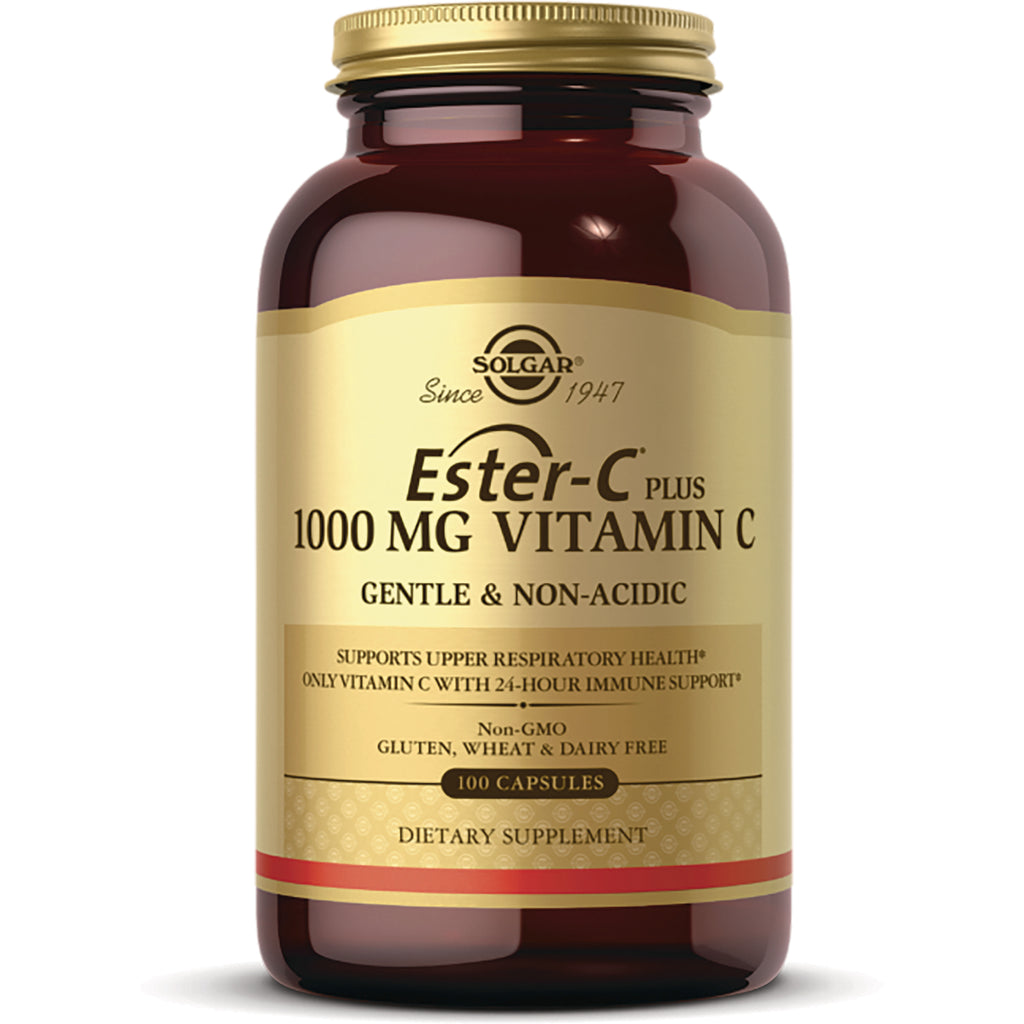 SLG378 | Solgar Ester-C 1000 mg Vitamin C brown bottle with gold label 100 capsules - Thumbnail