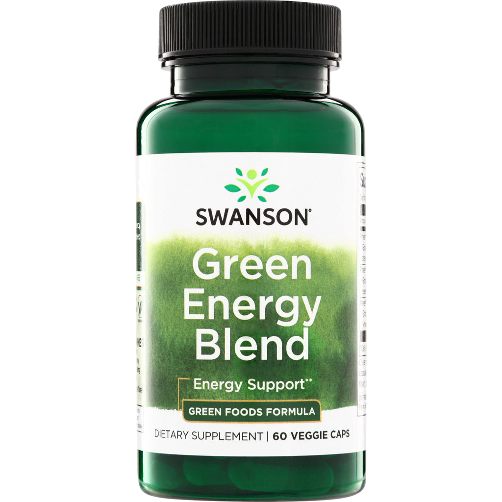 SWR050 | Swanson Green Energy Blend bottle, Energy Support, Green Foods Formula, 60 veggie caps - Thumbnail