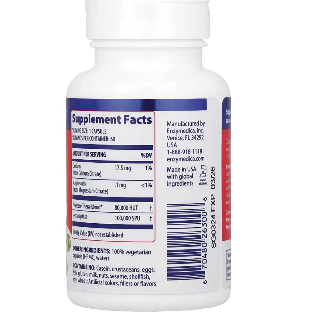 EMD024 | back label of white supplement bottle showing Supplement Facts panel, barcode, manufacturer and ingredients - Thumbnail