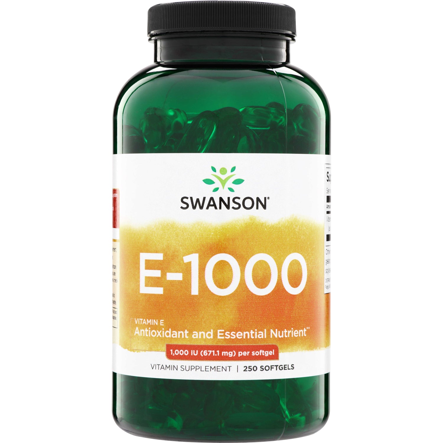SW145 | Swanson E-1000 Vitamin E supplement, 1,000 IU per softgel, 250 softgels bottle