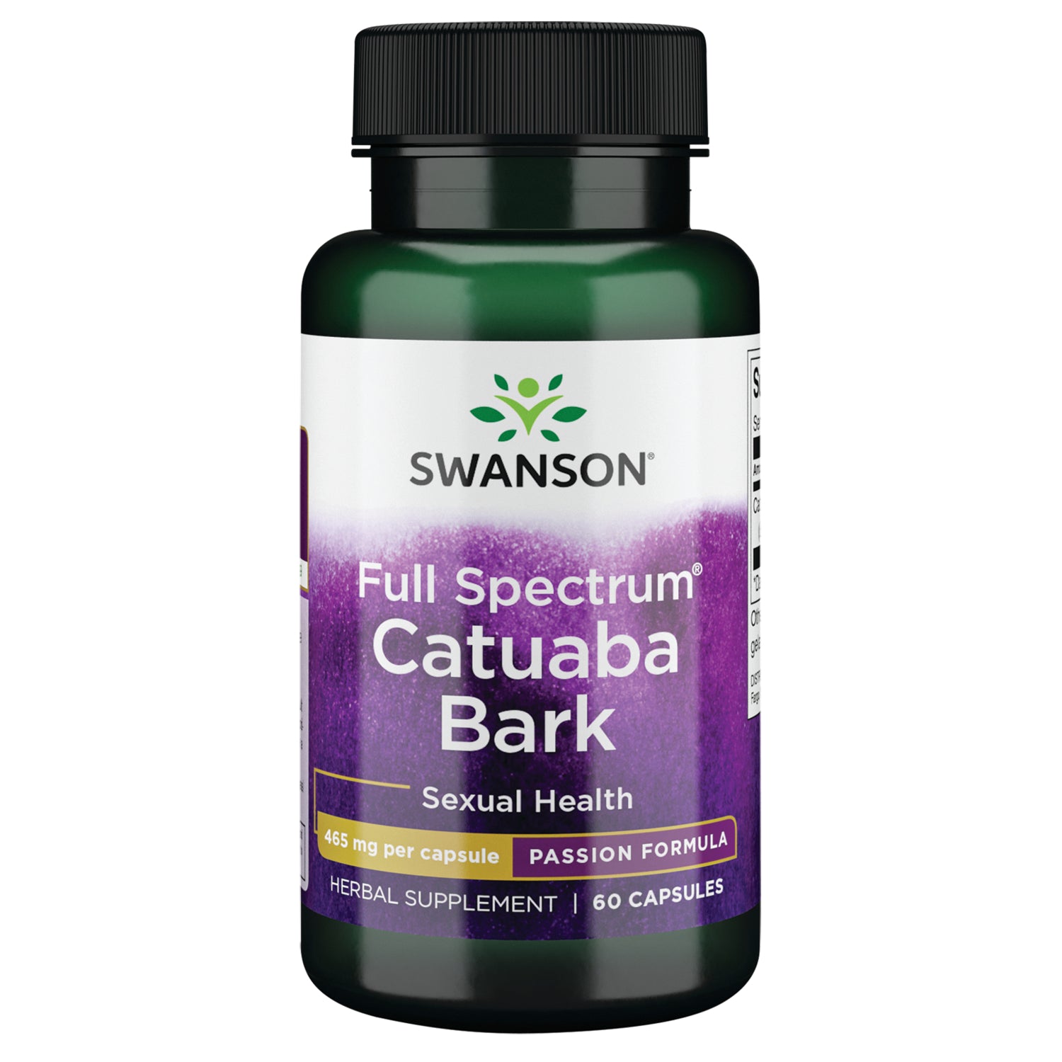 SW1436 | Swanson Full Spectrum Catuaba Bark herbal supplement, 60 capsules, Passion Formula