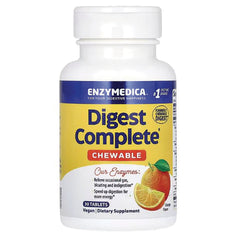 EMD073 | Bottle of Enzymedica Digest Complete chewable dietary supplement, orange flavor, 30 tablets