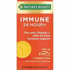 NBY084 | Nature's Bounty Gold Series IMMUNE 24 HOUR+ box, Ester-C 1000 mg, 50 softgels