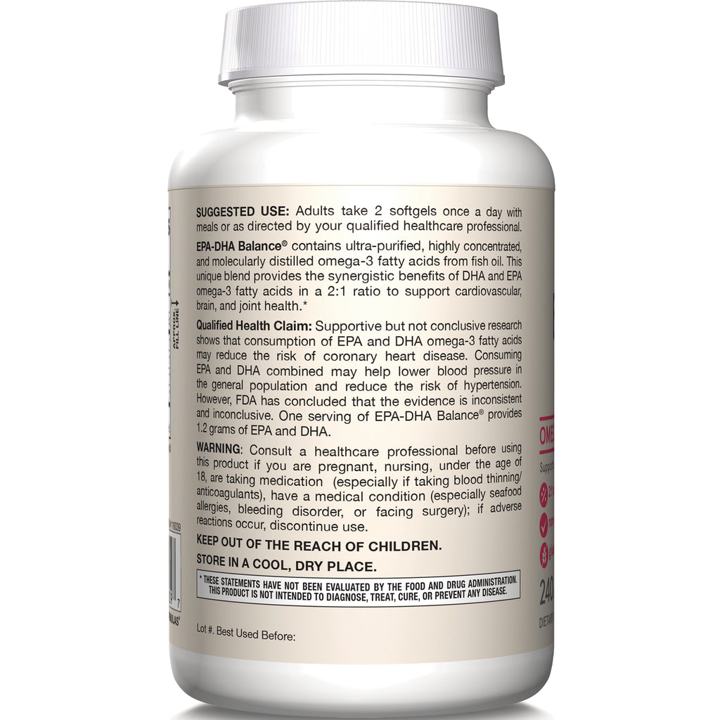 JR189 | Back label of supplement bottle showing suggested use, qualified health claim, warning and storage instructions - Thumbnail