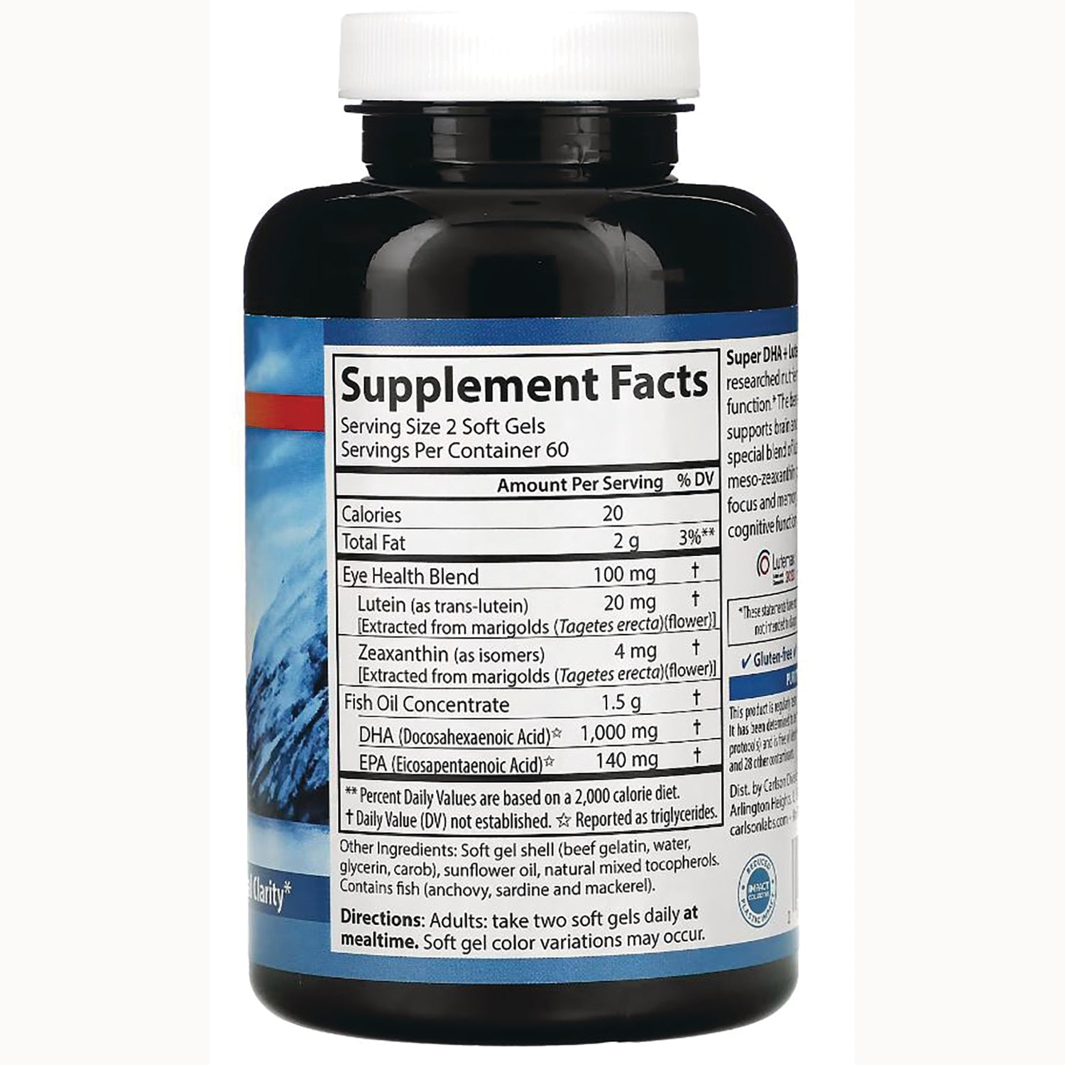 CSN275 | Back label showing Supplement Facts with serving size, ingredient amounts and directions on bottle