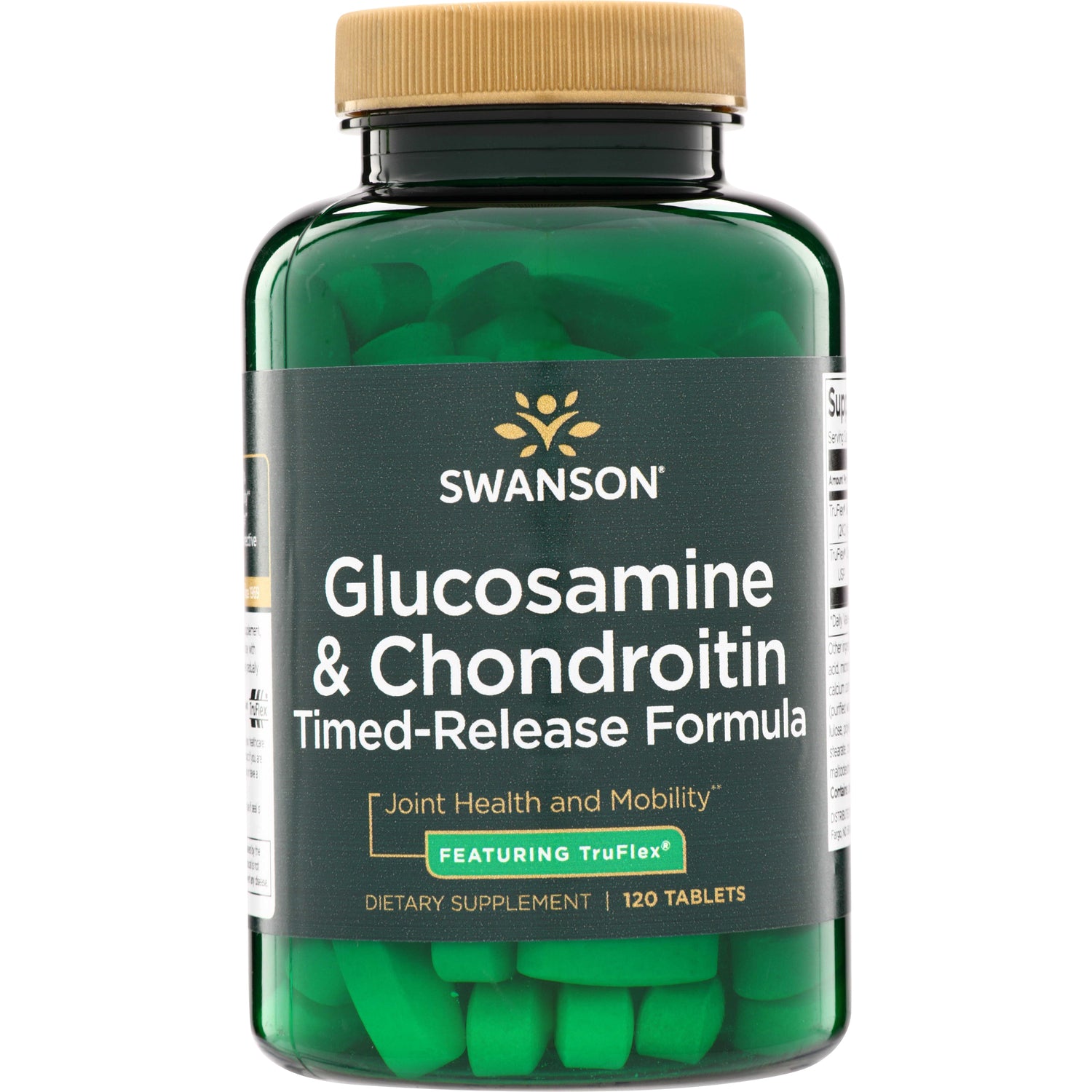 SWU036 | Swanson Glucosamine & Chondroitin Timed-Release Formula, Featuring TruFlex, dietary supplement, 120 tablets