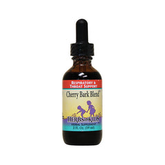 HFK001 | Amber glass dropper bottle labeled Cherry Bark Blend, Respiratory & Throat Support, Herbs for Kids 2 Fl Oz