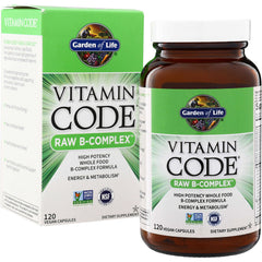 GLF147 | Garden of Life Vitamin Code Raw B-Complex dietary supplement, 120 vegan capsules