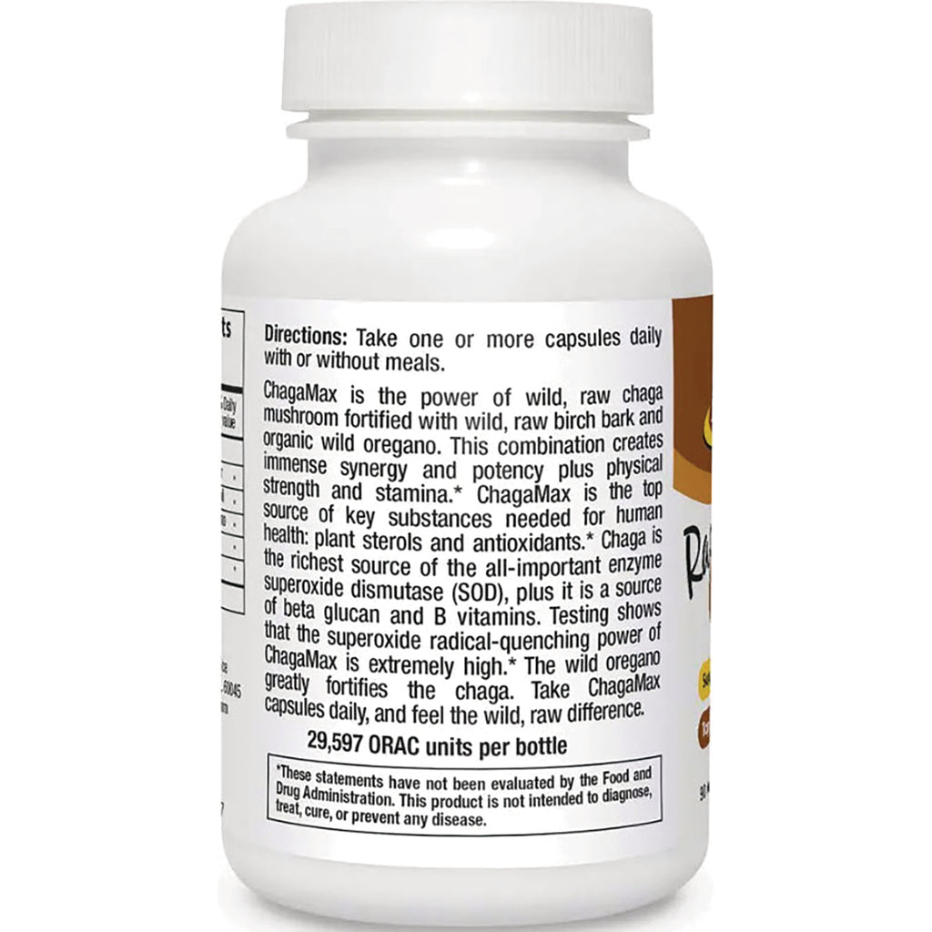 NHS048 | back label of white supplement bottle showing directions, ingredient text, and 29,597 ORAC units per bottle - Thumbnail