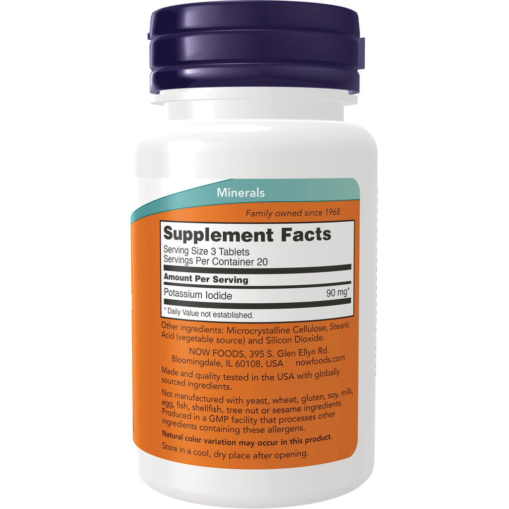 NWF970 | Back label showing Supplement Facts with serving size 3 tablets and Potassium iodide 90 mg - Thumbnail