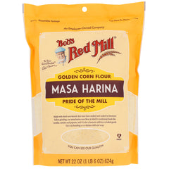 BOB301 | Bob's Red Mill golden corn flour bag labeled MASA HARINA, 22 oz front packaging
