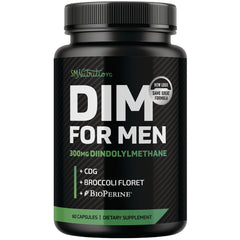 SMT009 | Black bottle of DIM for Men supplement, 300 mg diindolylmethane, 60 capsules dietary supplement