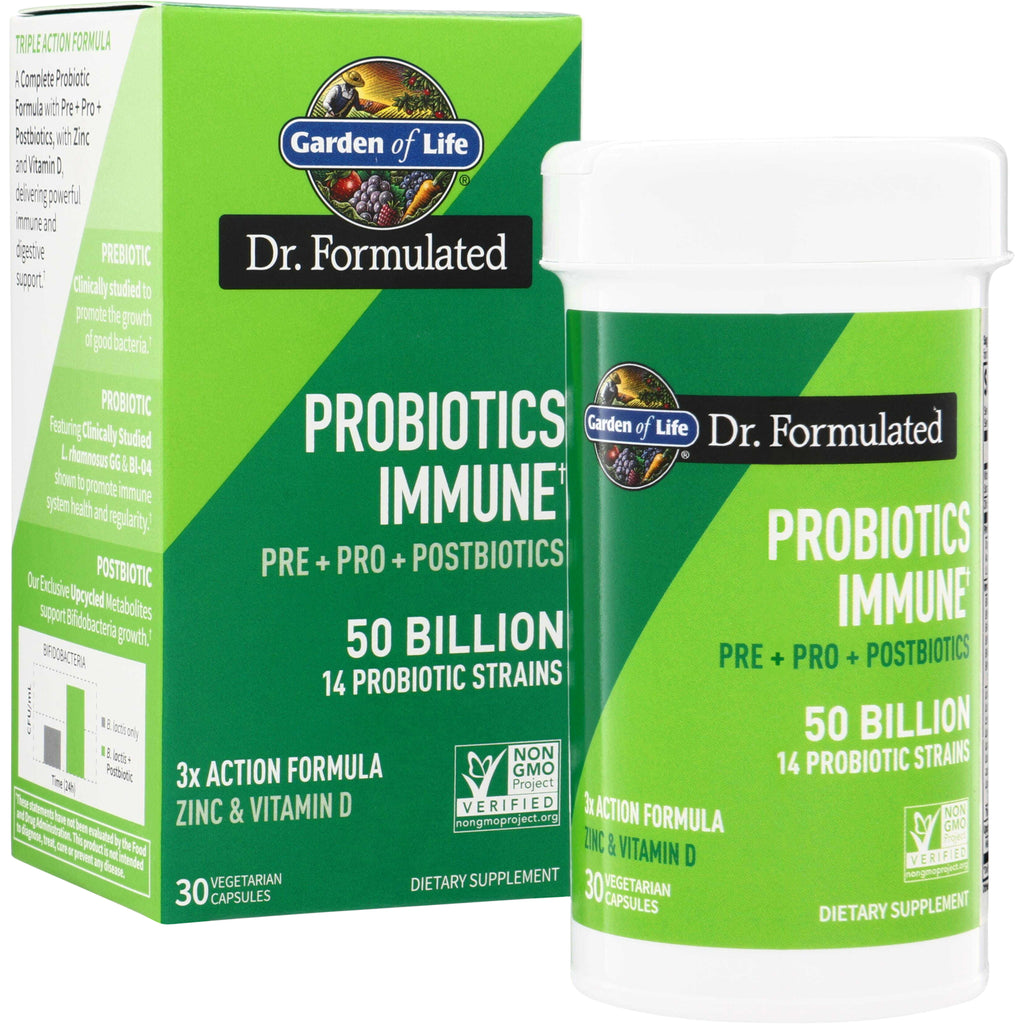 GLF370 | Garden of Life Dr. Formulated Probiotics Immune+, 50 Billion, 30 vegetarian capsules - Thumbnail