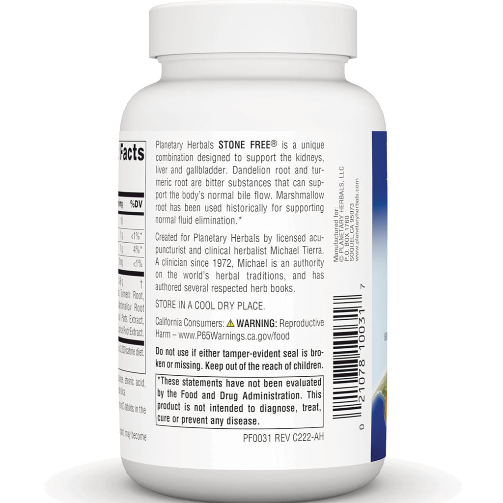 PF081 | back label of white supplement bottle showing product description, warnings and barcode - Thumbnail