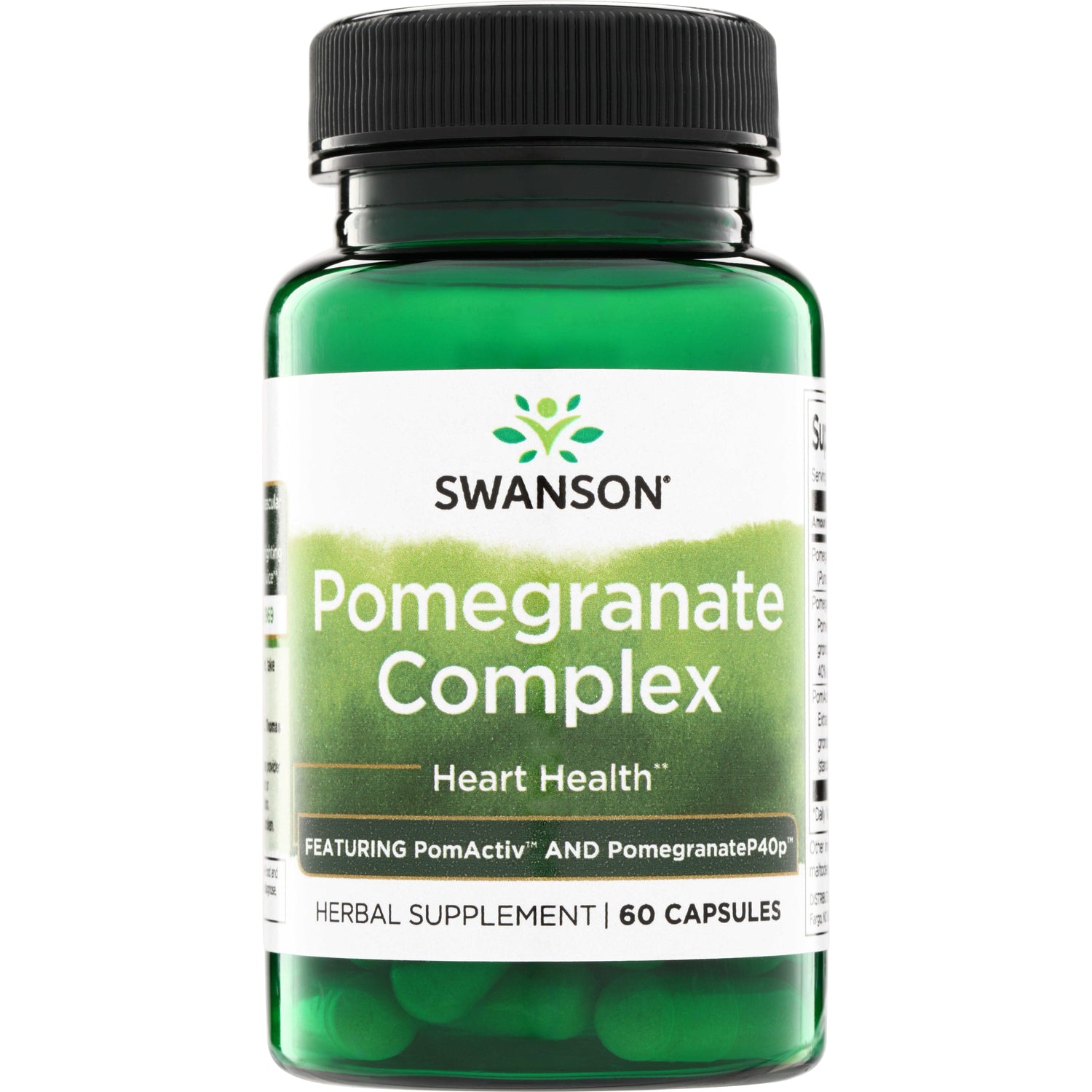SWH266 | Swanson Pomegranate Complex bottle, Heart Health, herbal supplement, 60 capsules