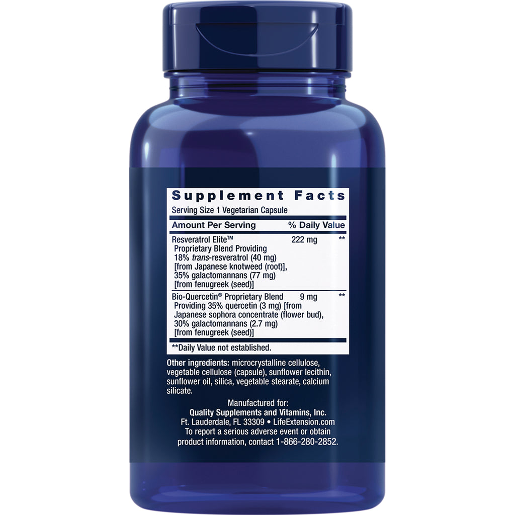 LE557 | back of blue supplement bottle showing Supplement Facts label with serving size, ingredients, and manufacturer information - Thumbnail