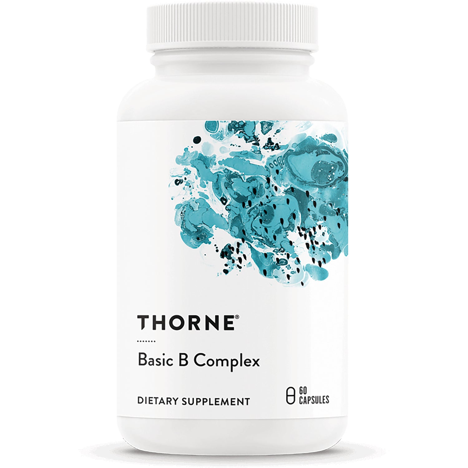 TRN017 | Thorne Basic B Complex bottle front, Dietary Supplement, 60 capsules