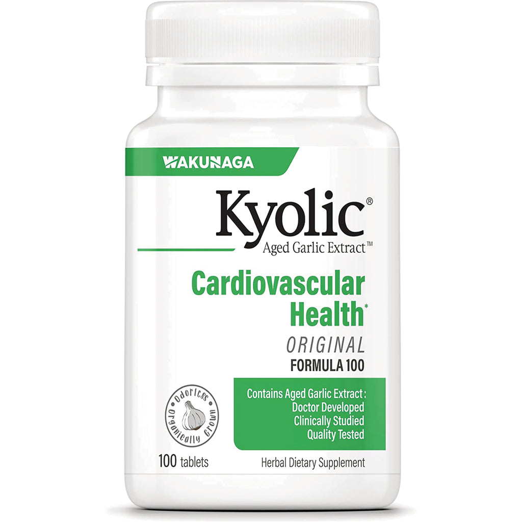 KY097 | Kyolic Aged Garlic Extract Cardiovascular Health bottle front label, 100 tablets - Thumbnail