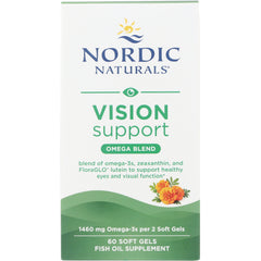 NRN035 | Nordic Naturals Vision Support Omega Blend box showing 60 soft gels fish oil supplement