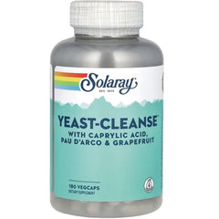 SLR271 | Solaray Yeast-Cleanse with Caprylic Acid, Pau DArco & Grapefruit, 180 VegCaps bottle front