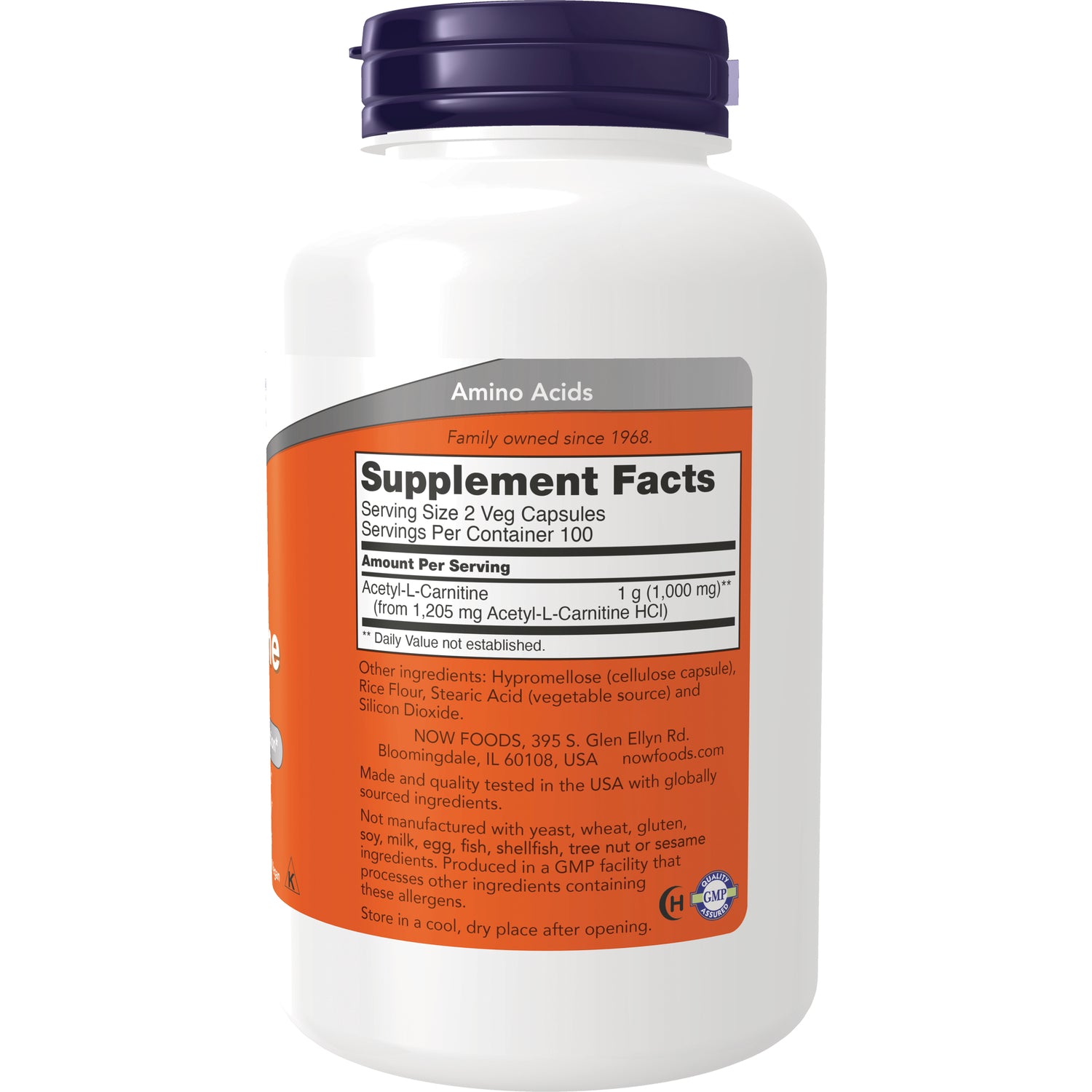 NWF721 | back label showing Supplement Facts panel with serving size 2 veg capsules and ingredient text