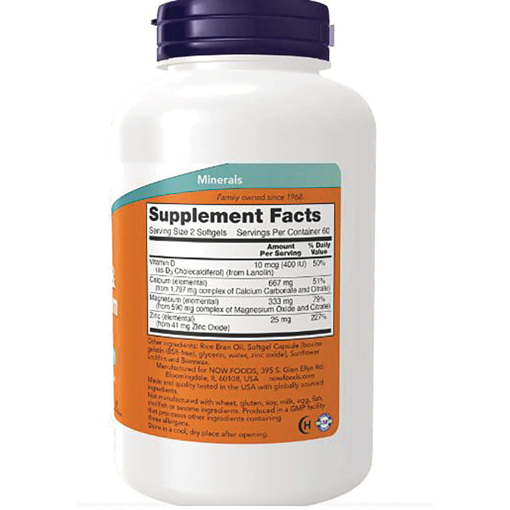NWF033 | Back of white supplement bottle showing Supplement Facts label with serving size and nutrient amounts - Thumbnail