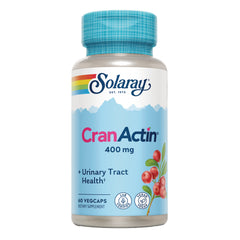 SLR514 | Solaray CranActin 400 mg supplement bottle front label with cranberries, 60 vegcaps, urinary tract health
