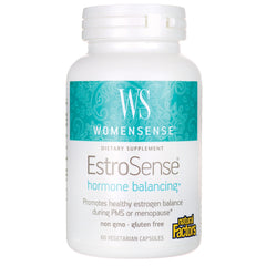 NFC053 | EstroSense hormone balancing dietary supplement bottle with WomenSense teal label, 60 vegetarian capsules