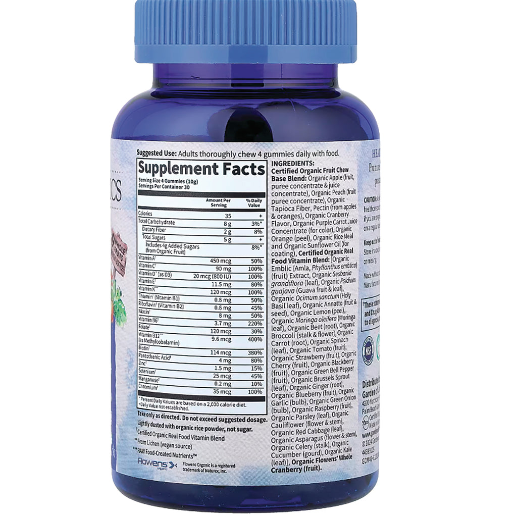 GLF235 | Supplement Facts and ingredients label on back of blue supplement bottle - Thumbnail