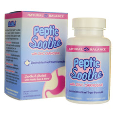 NBL004 | Bottle and box of Peptic Soothe dietary supplement with zinc carnosine, Natural Balance packaging