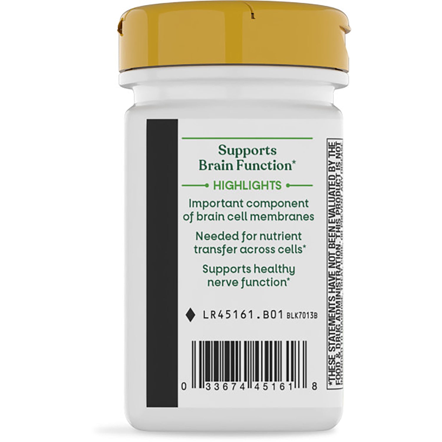 NW391 | back label showing BRAIN FUNCTION heading, supplement description and barcode