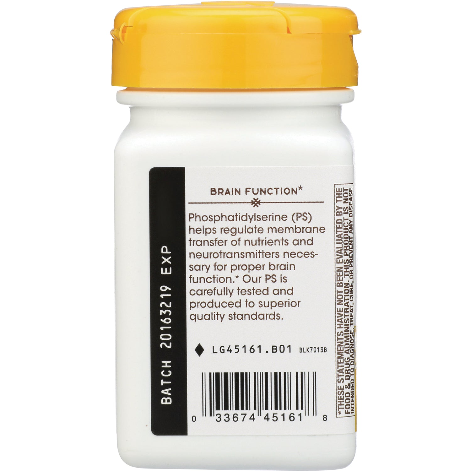 NW391 | back label showing BRAIN FUNCTION heading, supplement description and barcode