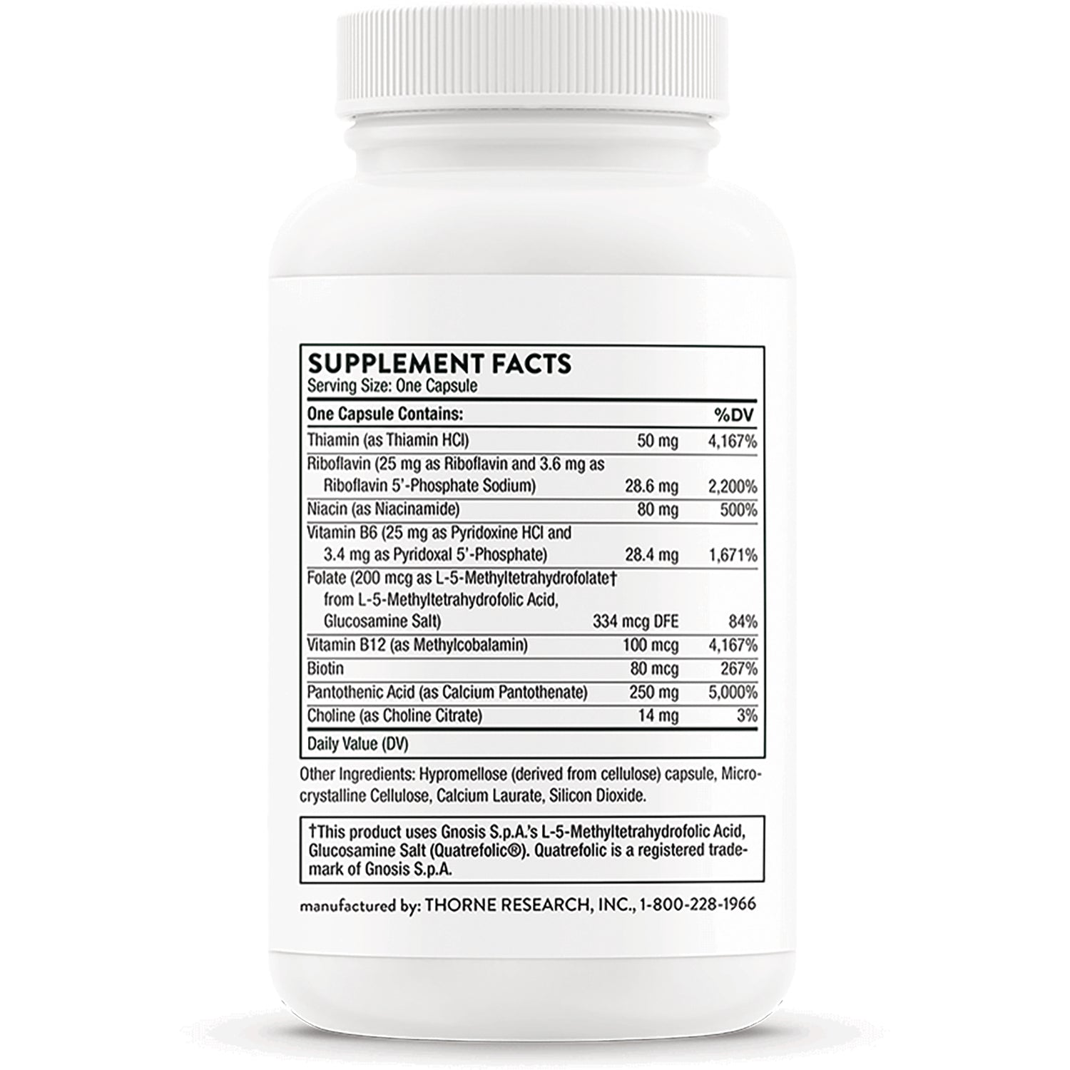 TRN012 | Back label with Supplement Facts panel (serving size: one capsule)