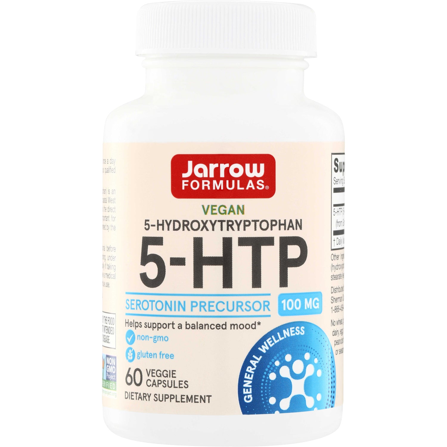 JR001 | Jarrow Formulas Vegan 5-HTP 100 mg serotonin precursor, 60 veggie capsules