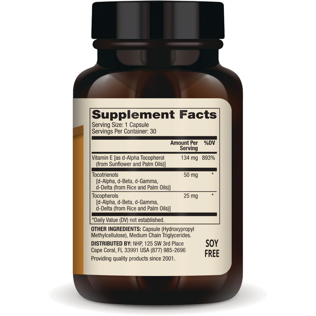 MRC082 | Bottle back showing Supplement Facts label with serving size 1 capsule, Vitamin E 134 mg and SOY FREE - Thumbnail
