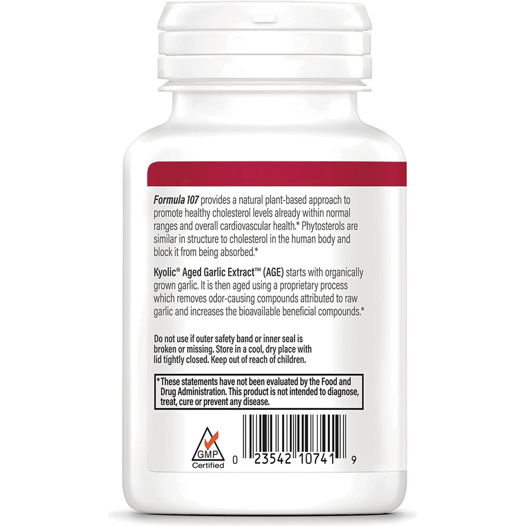 KY093 | back label of white supplement bottle with product information, warnings, barcode and GMP certified logo - Thumbnail