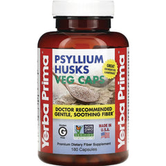 YP009 | Yerba Prima Psyllium Husks Veg Caps, 180 capsules, front label