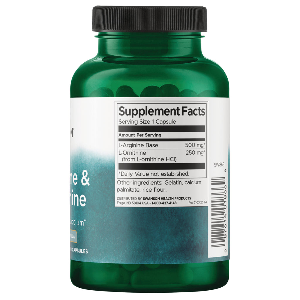 SW866 | Back label with supplement facts and serving information - Thumbnail