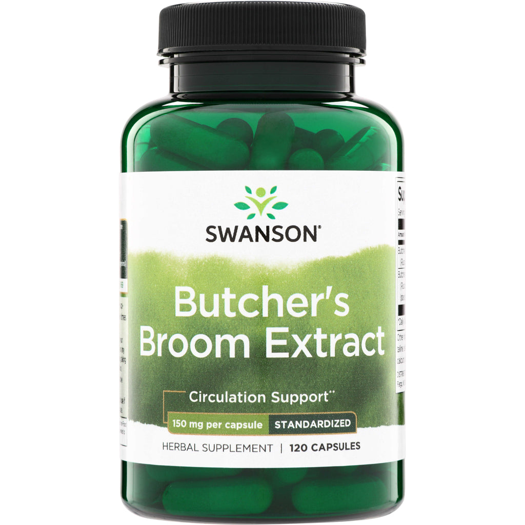 SWH012 | Swanson Butcher's Broom Extract, Circulation Support, 150 mg per capsule, standardized, 120 capsules - Thumbnail