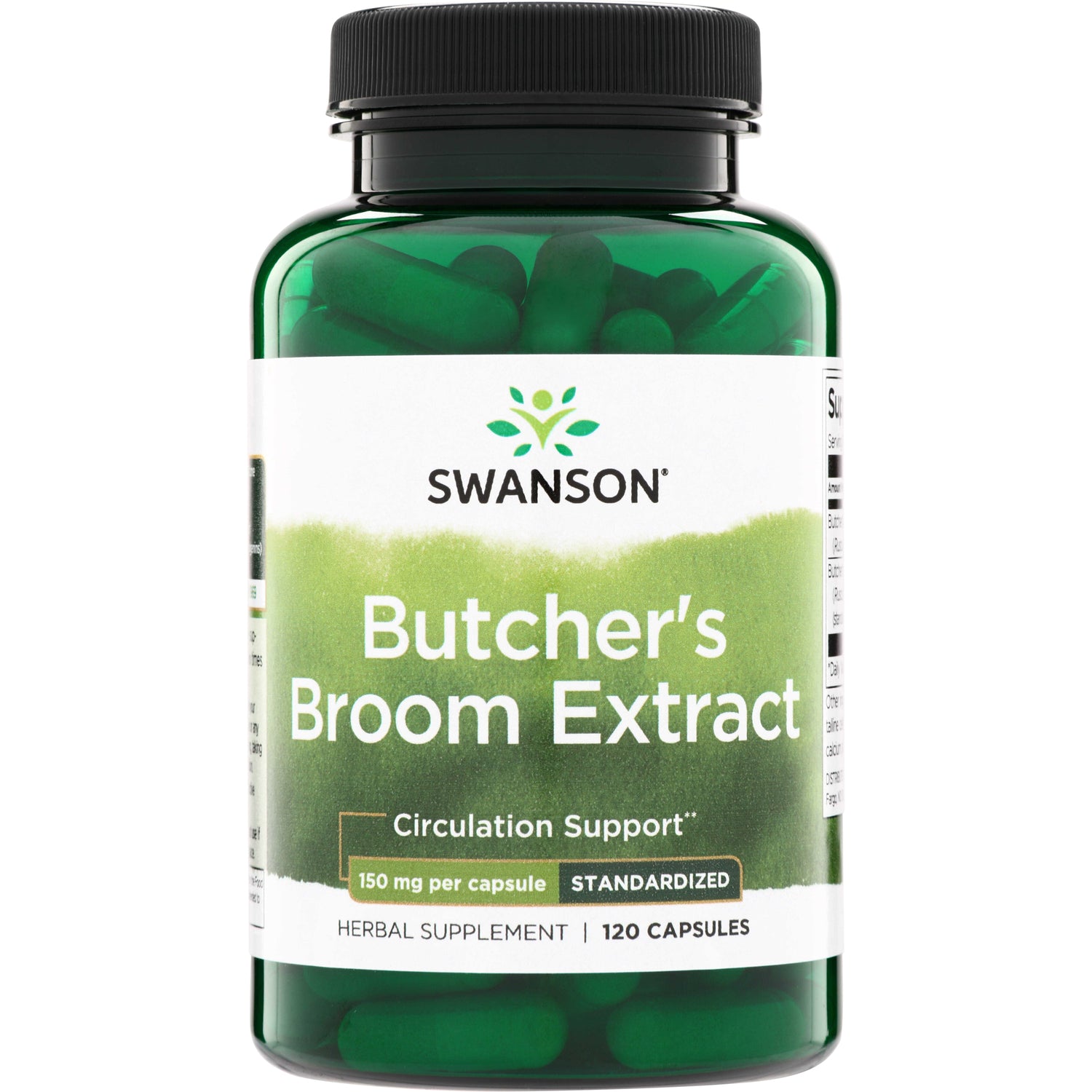 SWH012 | Swanson Butcher's Broom Extract, Circulation Support, 150 mg per capsule, standardized, 120 capsules