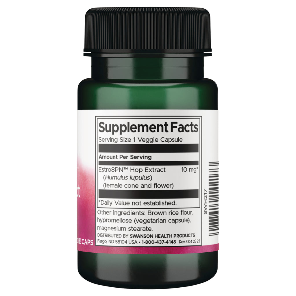 SWH217 | Back label with Supplement Facts for Estro8PN Hop Extract, 10 mg - Thumbnail
