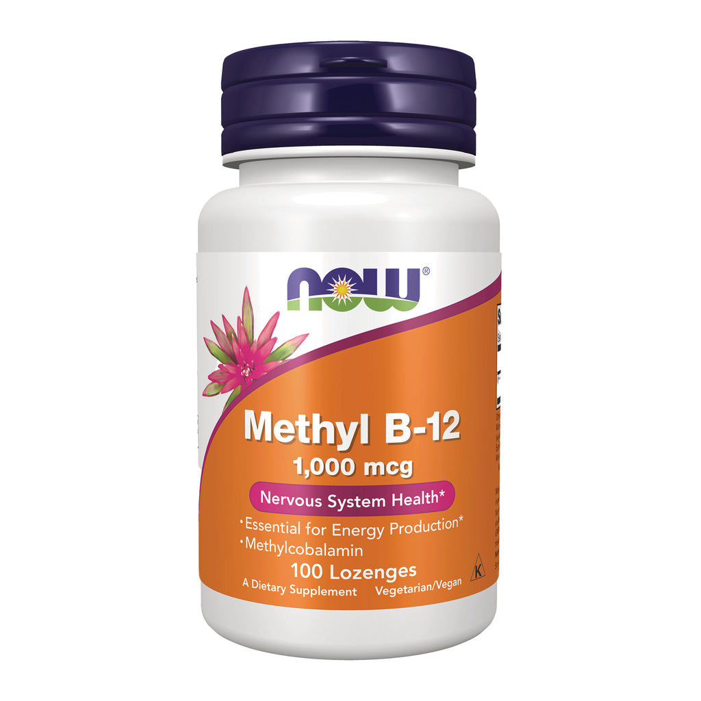 NWF333 | NOW Methyl B-12 1,000 mcg bottle front label, 100 lozenges - Thumbnail