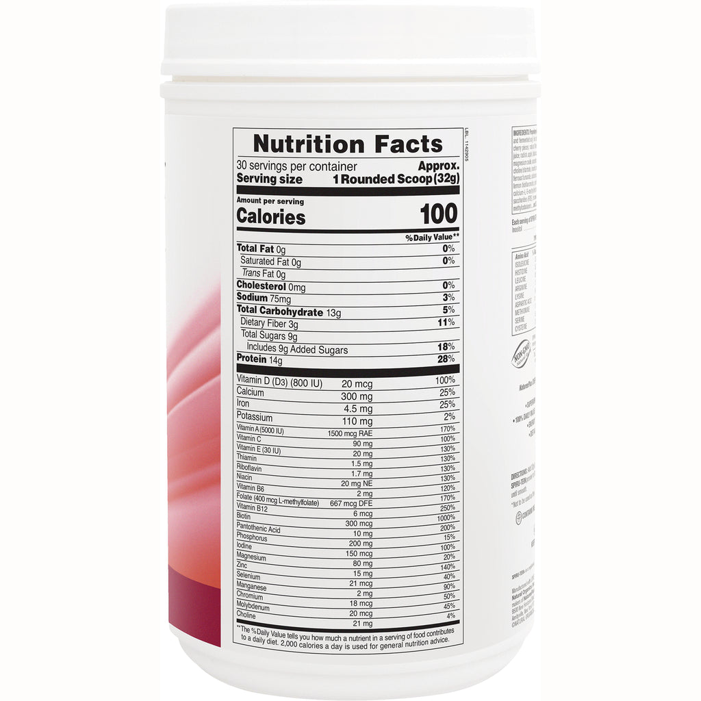 NTP083 | Back of white supplement tub showing Nutrition Facts panel labeled Nutrition Facts and nutrition table - Thumbnail