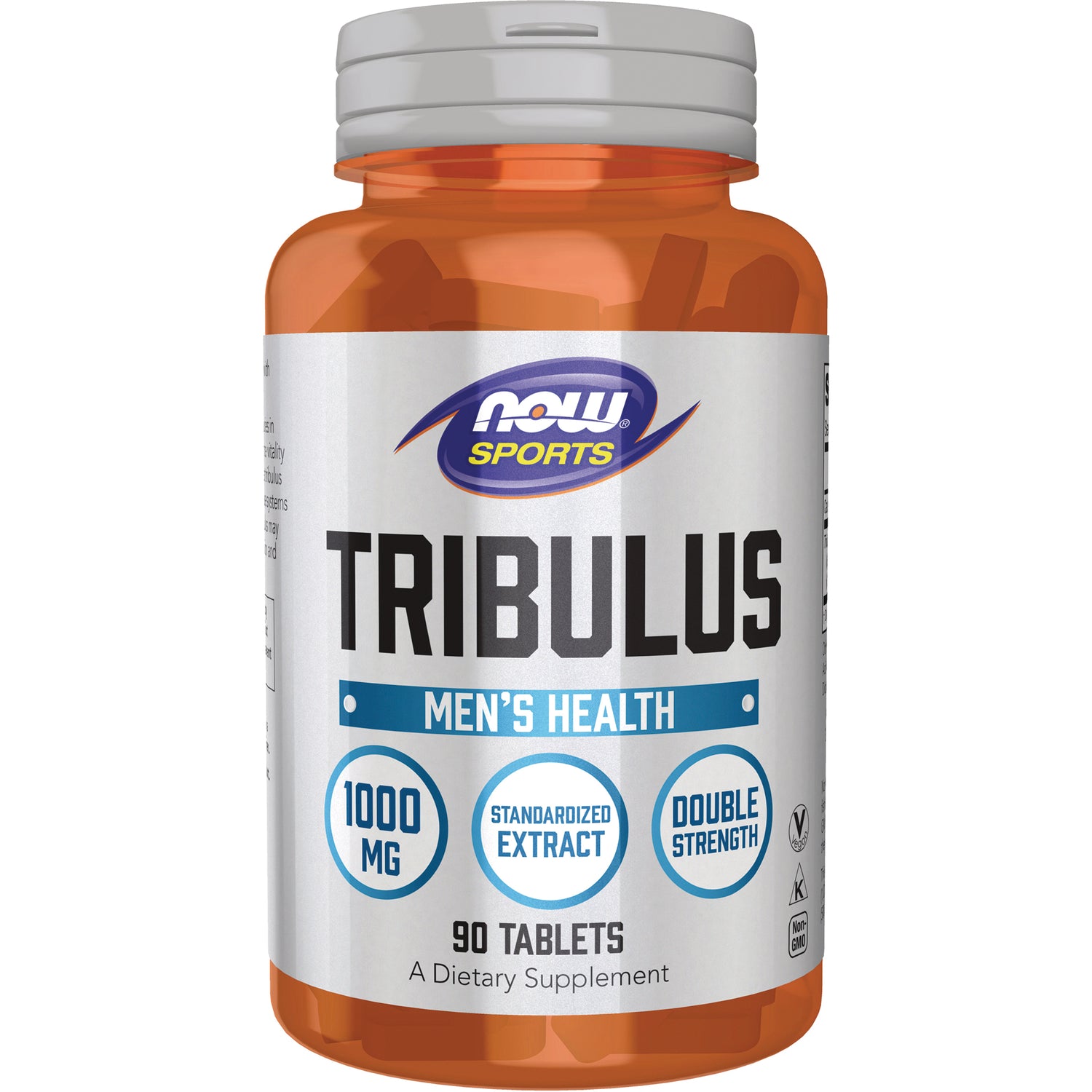 NWF783 | NOW Sports Tribulus men's health bottle, 90 tablets, 1000 mg standardized extract, double strength
