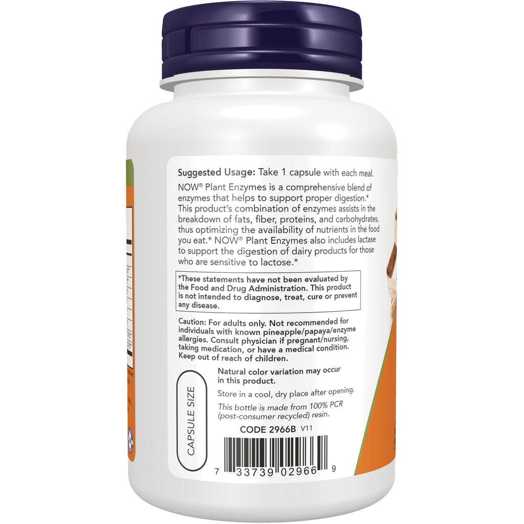 NWF082 | Back of white supplement bottle showing suggested usage and caution text, capsule size label, and barcode - Thumbnail