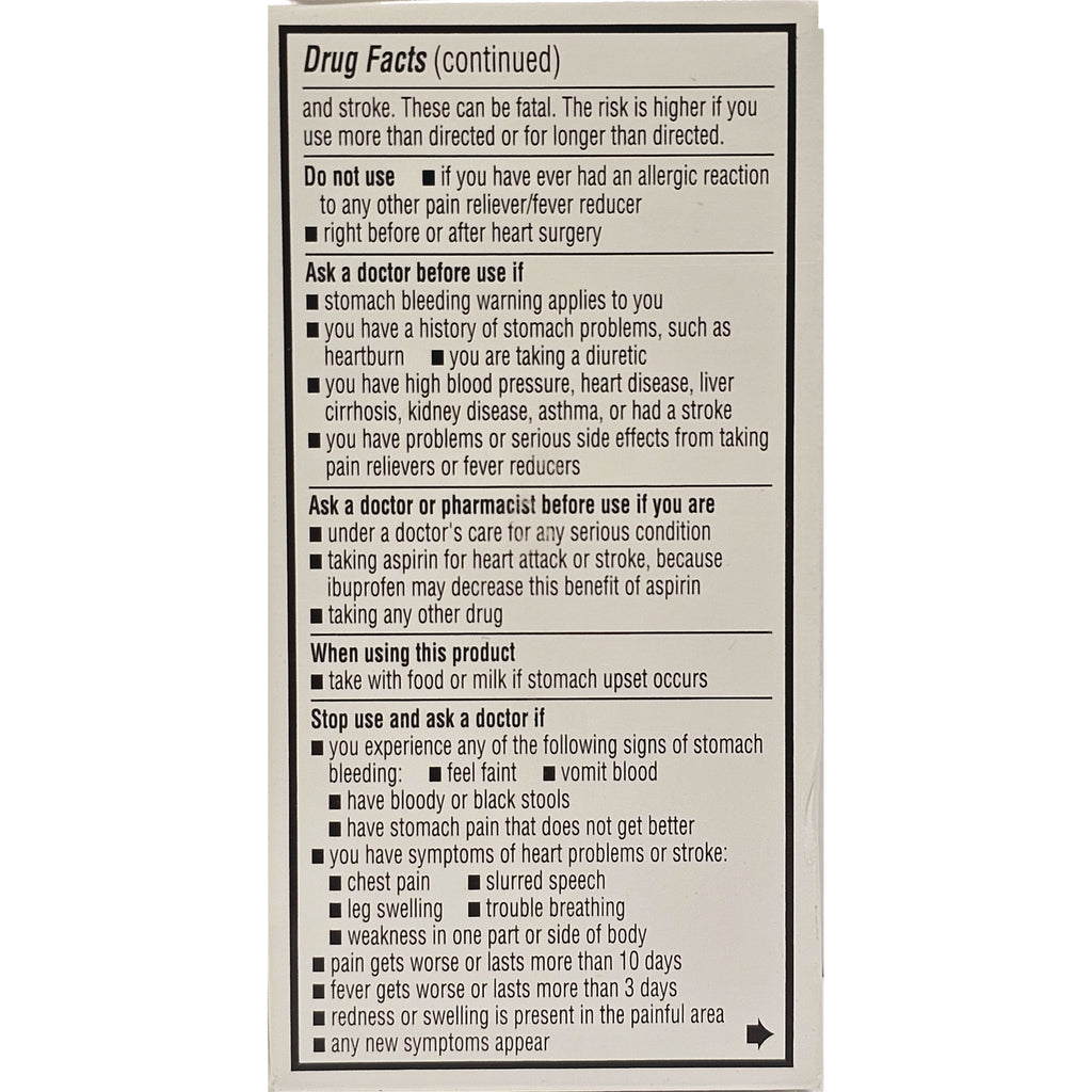 QCH022 | Back panel showing Drug Facts continued with warnings, precautions, when to stop use and ask a doctor - Thumbnail