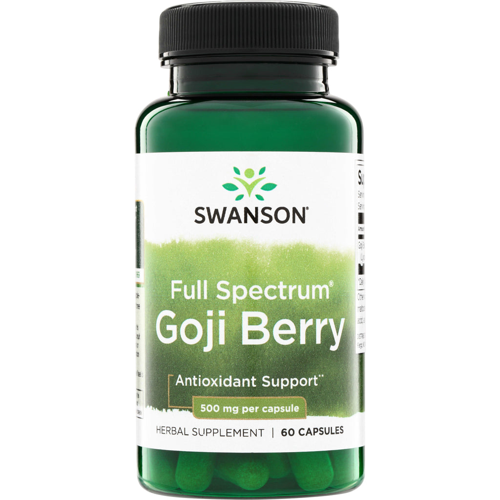 SW1115 | Swanson Full Spectrum Goji Berry, Antioxidant Support, 500 mg per capsule, 60 capsules - Thumbnail