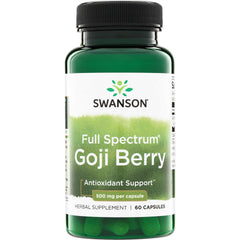 SW1115 | Swanson Full Spectrum Goji Berry, Antioxidant Support, 500 mg per capsule, 60 capsules